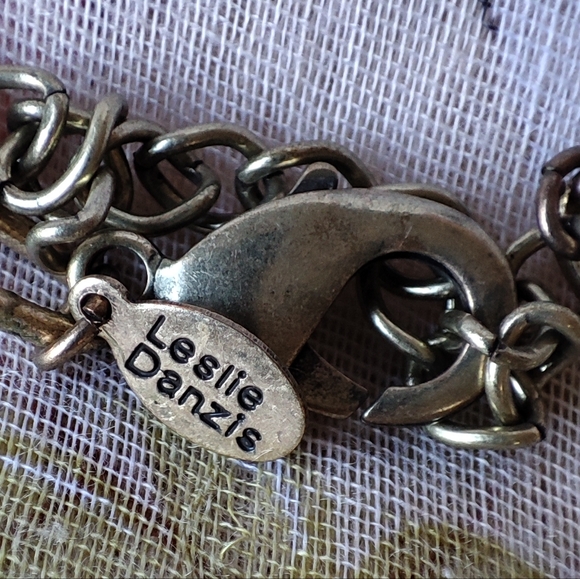 Leslie Danzis Signed Clear Rhinestone Statement Necklace Brass Tone Baguettes - Picture 10 of 15